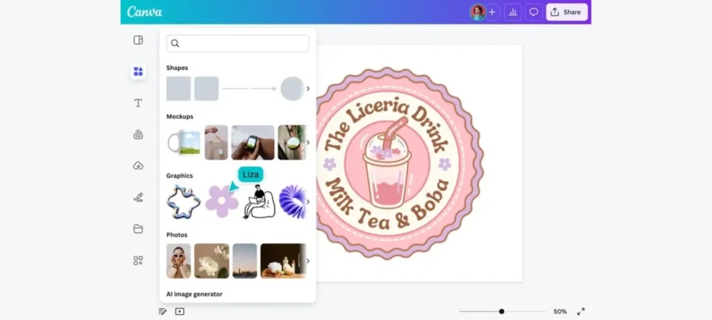 تصميم شعار في كانفا