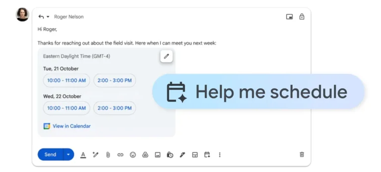 Google تطلق Help me schedule في Gmail المدعومة بذكاء Gemini