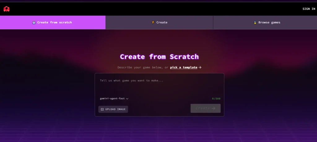 مواقع إنشاء لعبة بالذكاء الاصطناعي