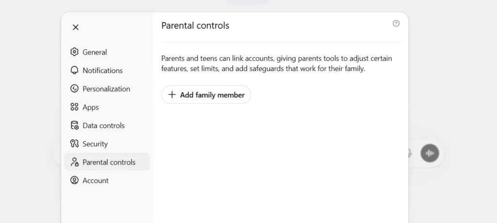 الرقابة الأبوية في شات جي بي تي