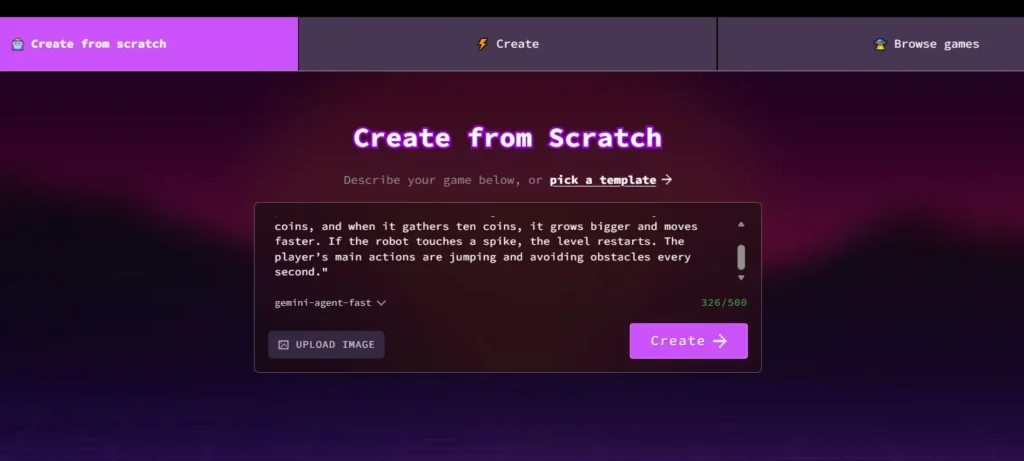 تصميم لعبة بالذكاء الاصطناعي مجانا