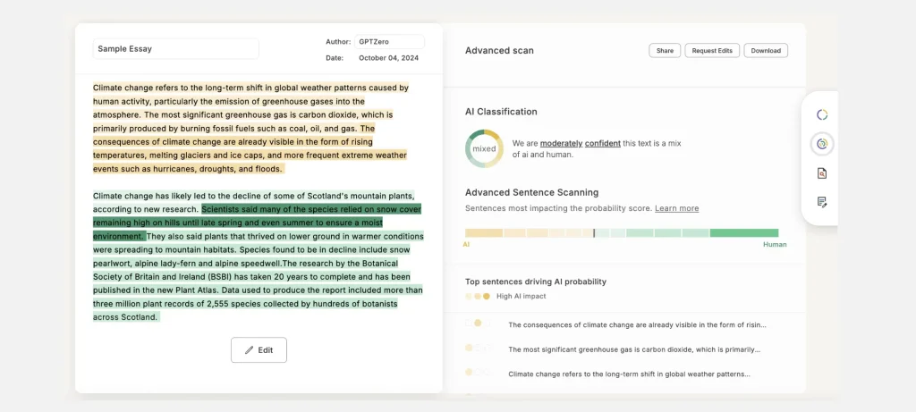 كشف نص الذكاء الاصطناعي